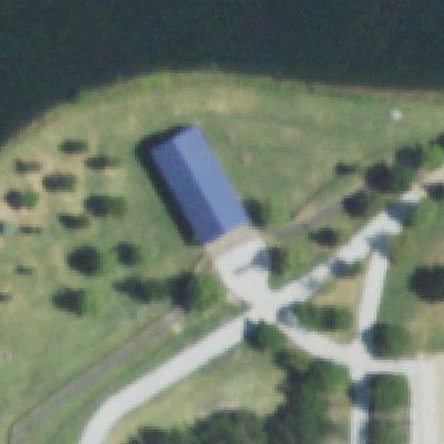Aerial view of Russell Creek Pavilion