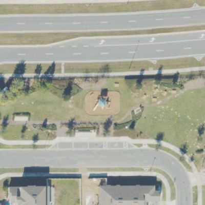 Aerial view of Sanctuary Community Playground