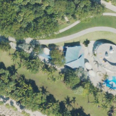 Aerial view of South Pointe Splash Pad