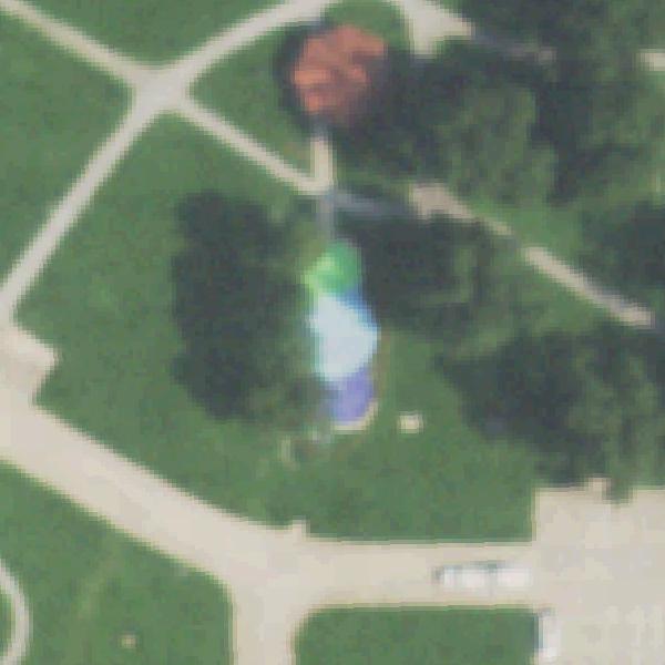 Aerial view of splashpad