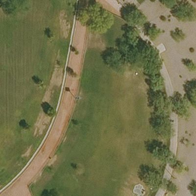 Aerial view of Steele Indian School Park Dog Park