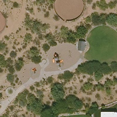 Aerial view of Stonegate Equestrian Park Playground