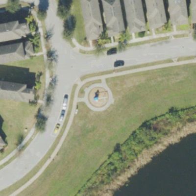 Aerial view of Summerport Trail Playground