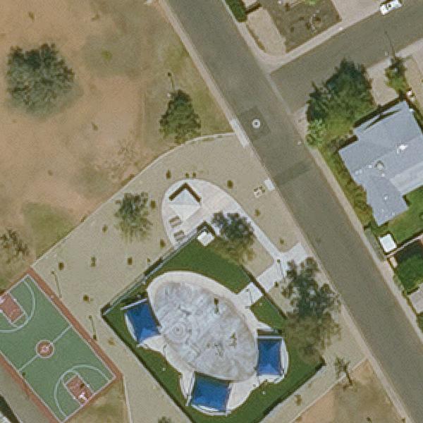 Aerial view of Sunset Palms Splash Pad