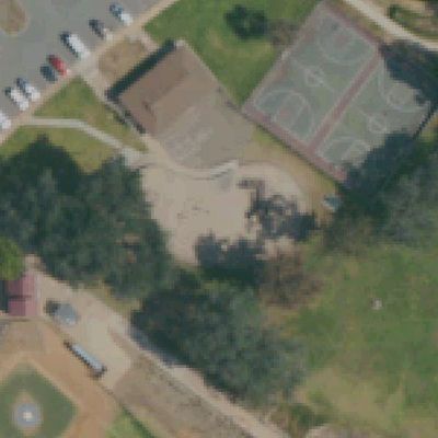Aerial view of Tecolote Canyon Natural Park and Nature Center