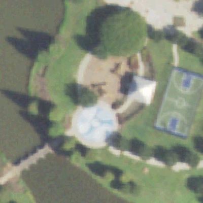 Aerial photo of Telfair Playground and Splash Pad