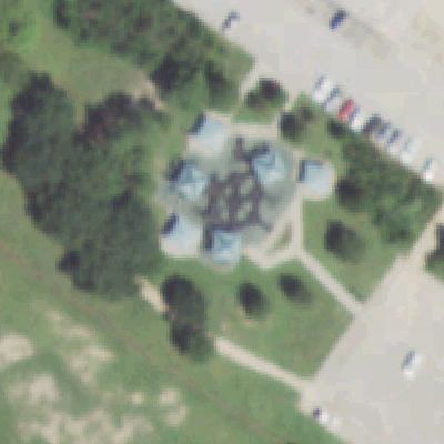 Aerial photo of Vale-Asche Foundation Playground at Memorial Park