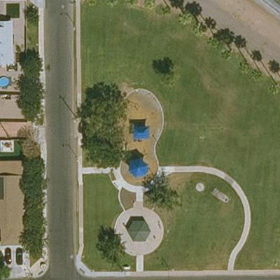 Aerial view of Veterans Park Playground