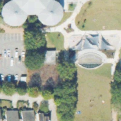 Aerial view of Village Green Park Splash Pad