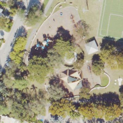 Aerial view of Village Green Playground