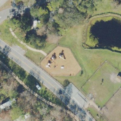 Aerial view of Waggin' Trails Dog Park