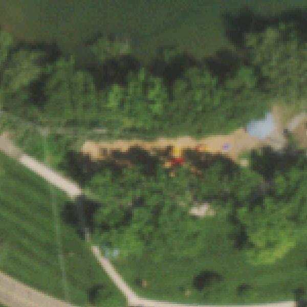 Aerial photo of Waneka Lake Park WEST SHELTER