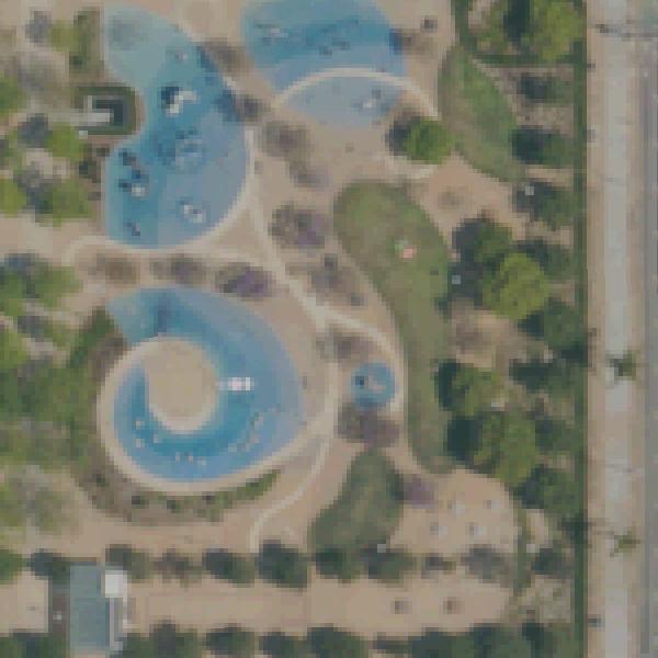 Aerial view of Waterfront Park Playground