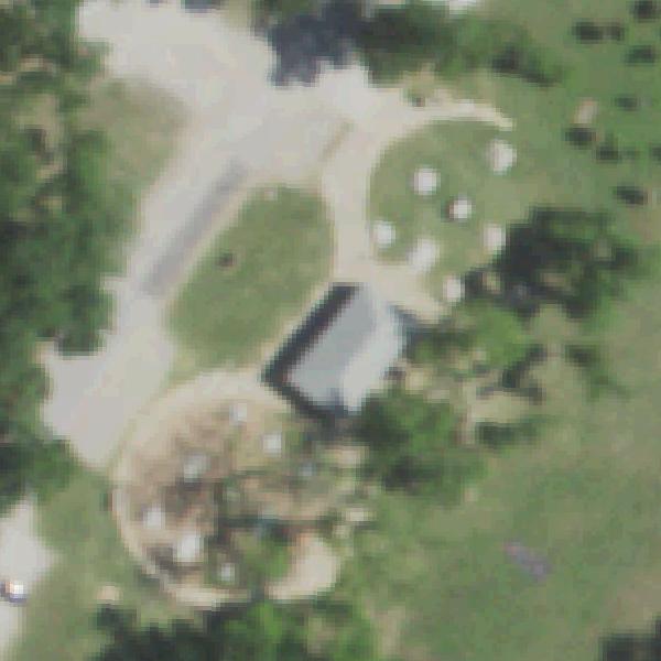 Aerial view of White Rock Lake Stone Tables & Playground