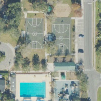 Aerial view of Zander's Park and Bouler Pool