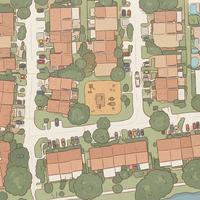 Illustrated map of 108th Ave Park