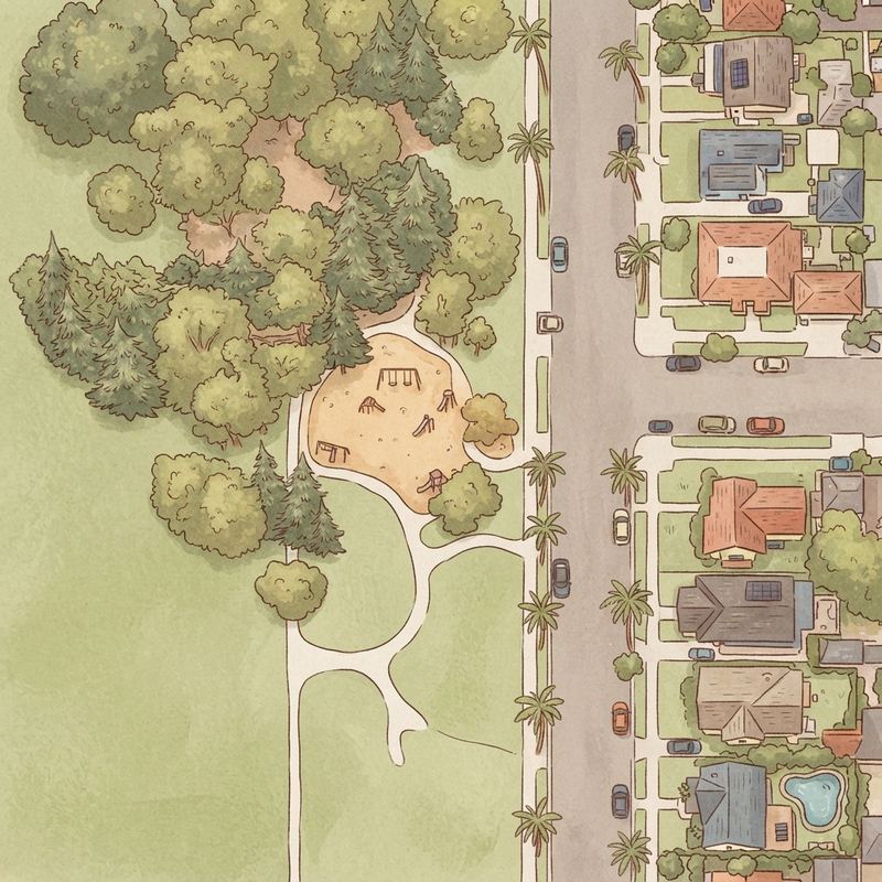 Illustrated map of 28th Street Playground