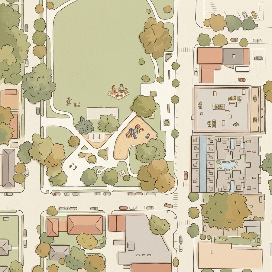 Illustrated map of 41st and Tennyson Park