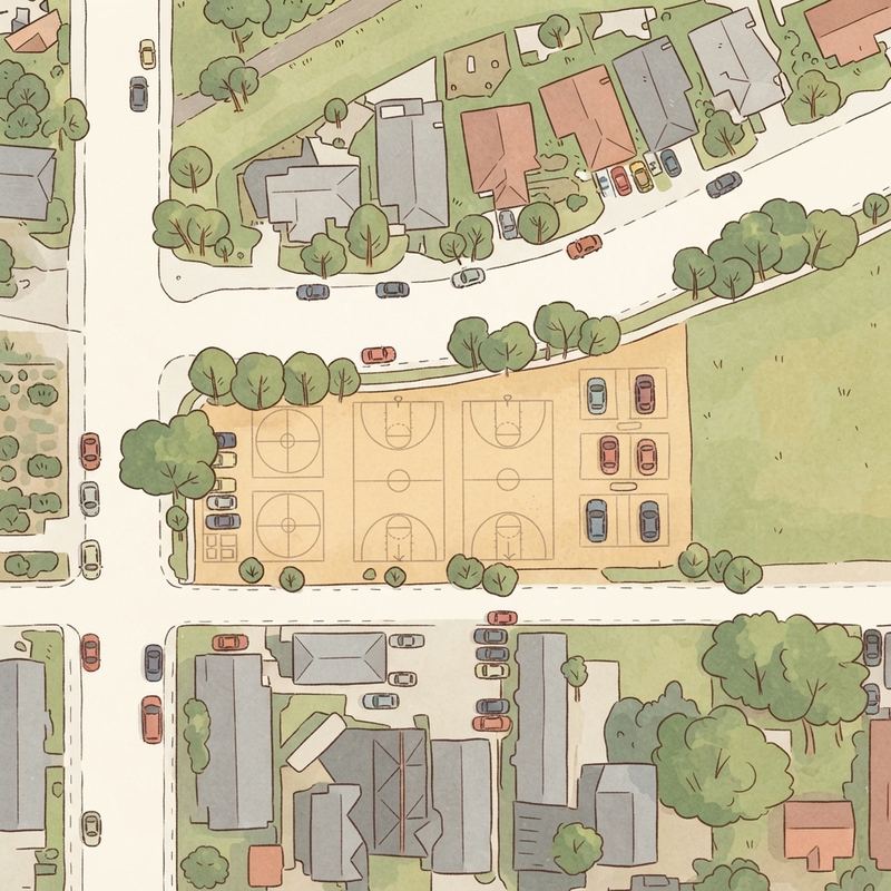Illustrated map of 41st Street Park