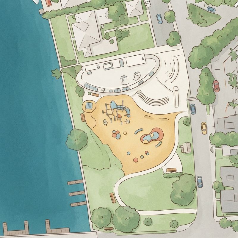 Illustrated map of 95th Street Park in Bay Harbor Islands