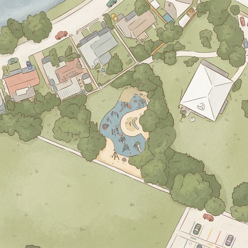 Illustrated map of A.J. King Park