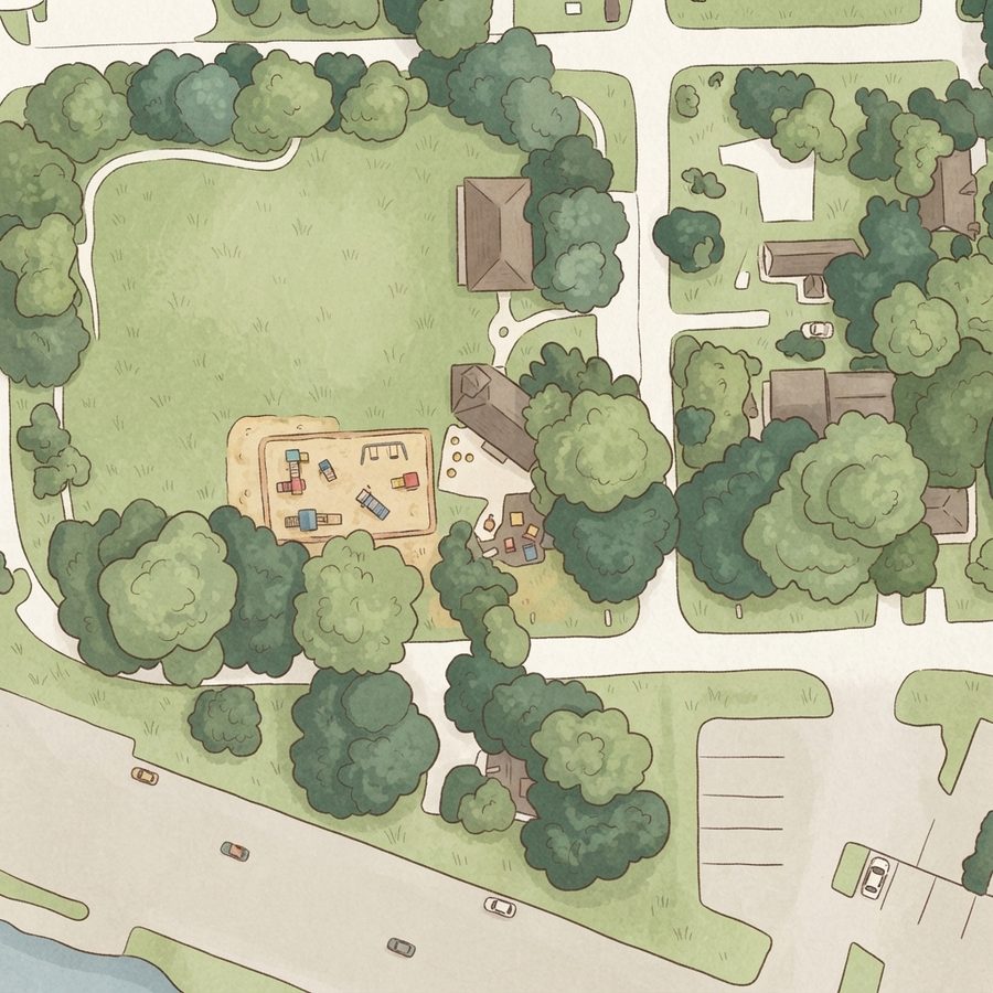 Illustrated map of Adame Park