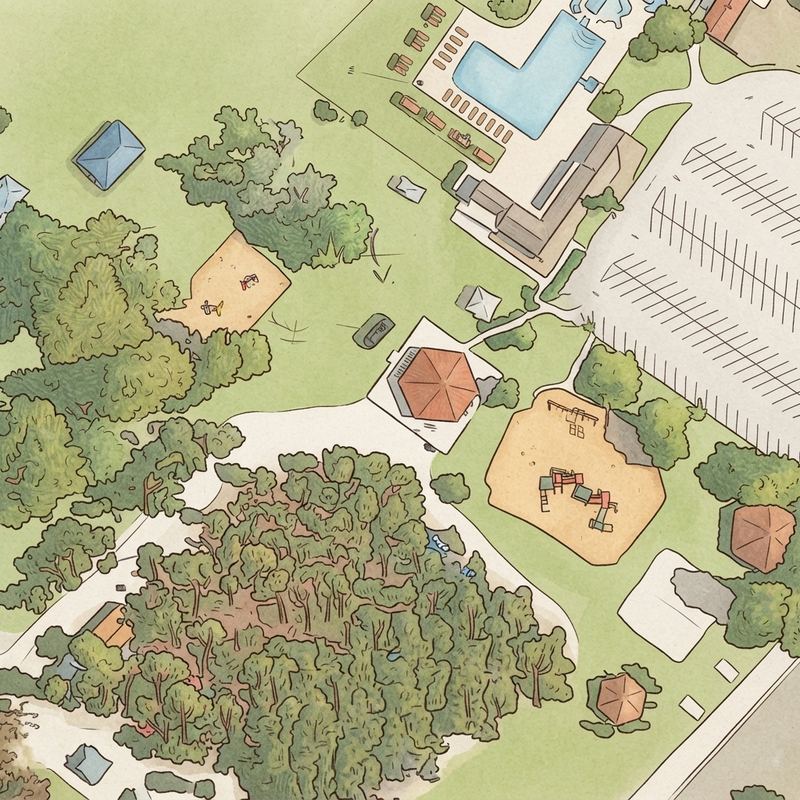 Illustrated map of Admiral Baker Park - RV Campground & Picnic Areas