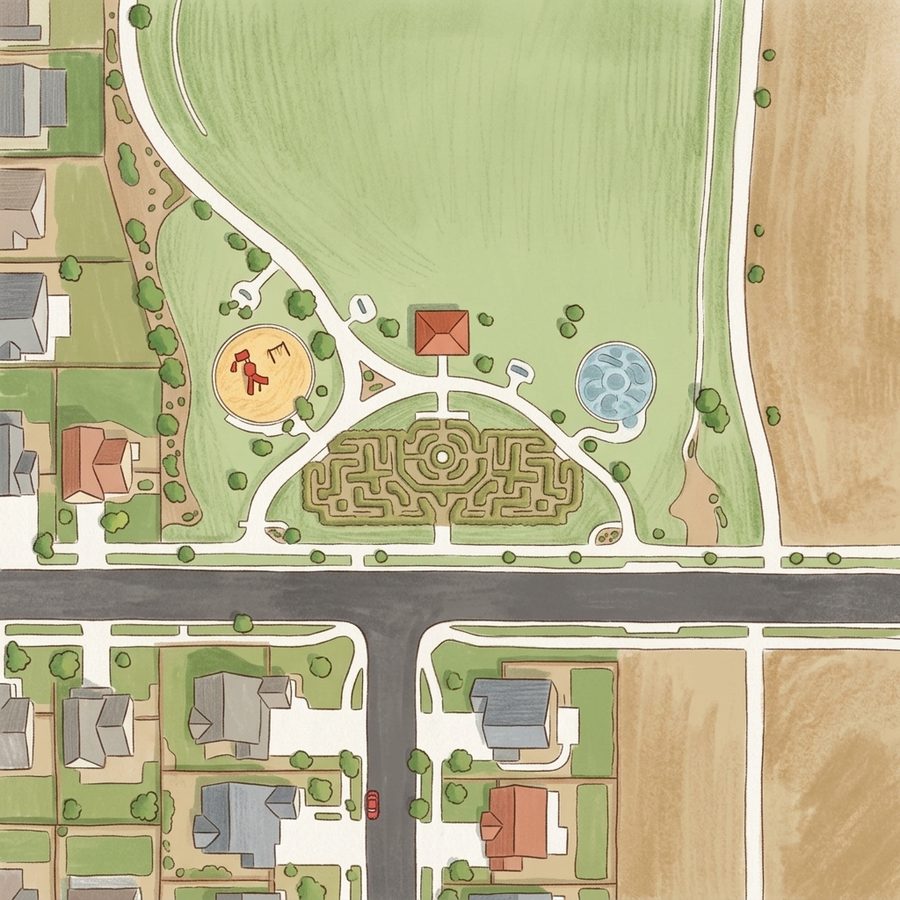 Illustrated map of Adonea Playground