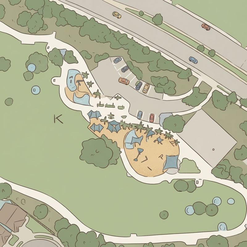 Illustrated map of Adult Workout Area and Playground - Ocean View Hills Parkway