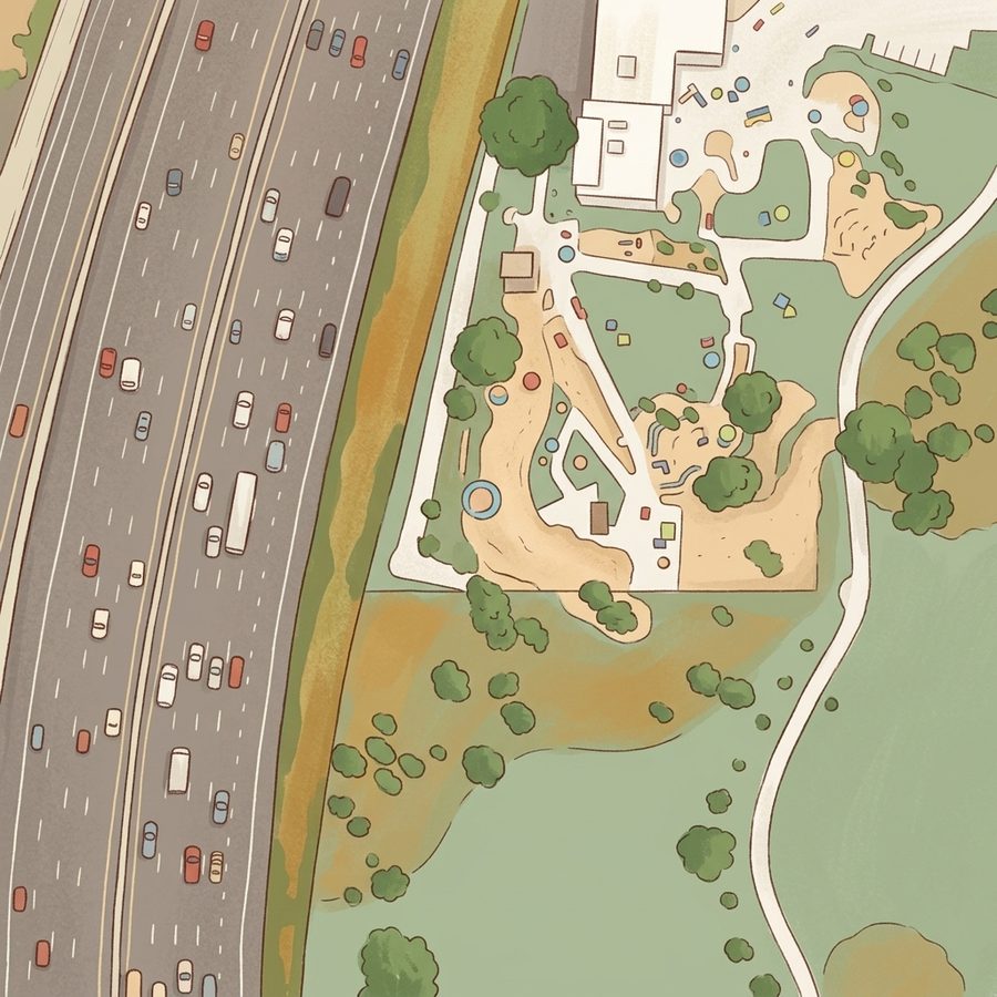 Illustrated map of Adventure Forest at the Children's Museum of Denver at Marsico Campus