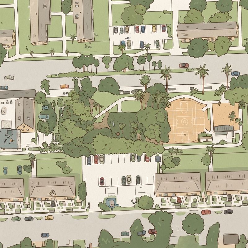 Illustrated map of African Square Park