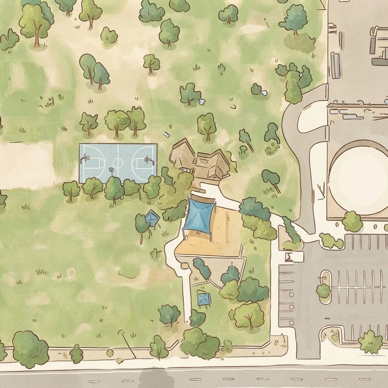 Illustrated map of Agua Linda Park Playground