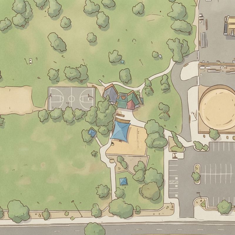 Illustrated map of Agua Linda Park