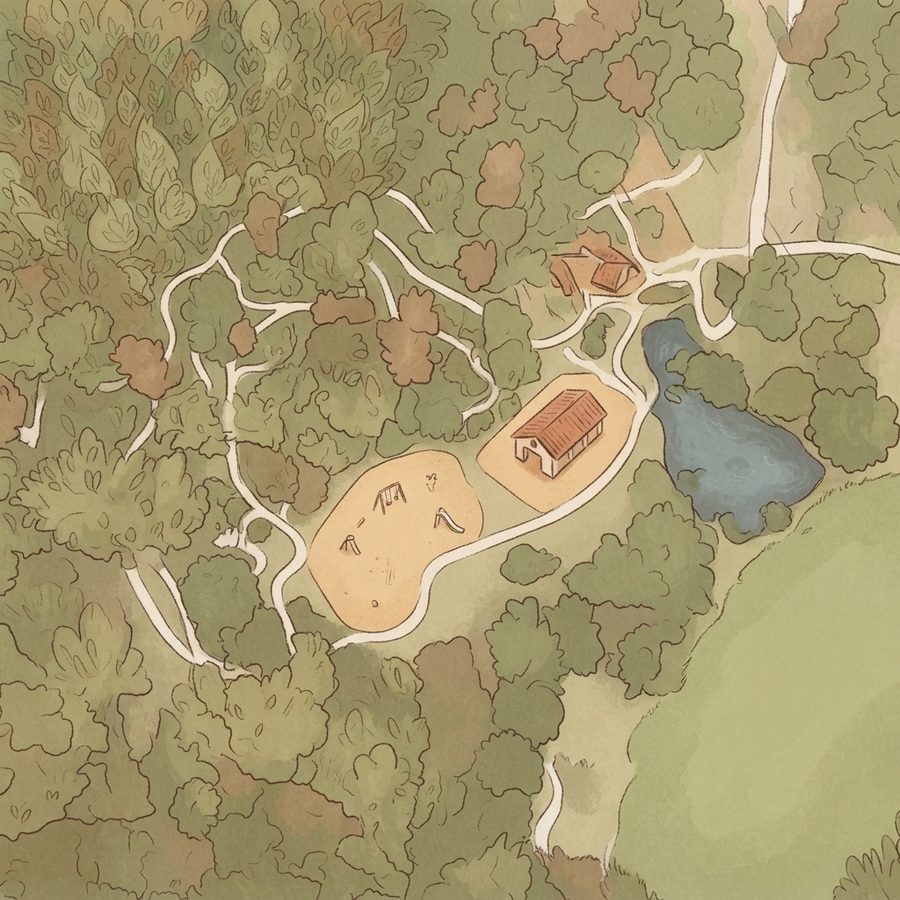 Illustrated map of Airport Lakes Park Orlando