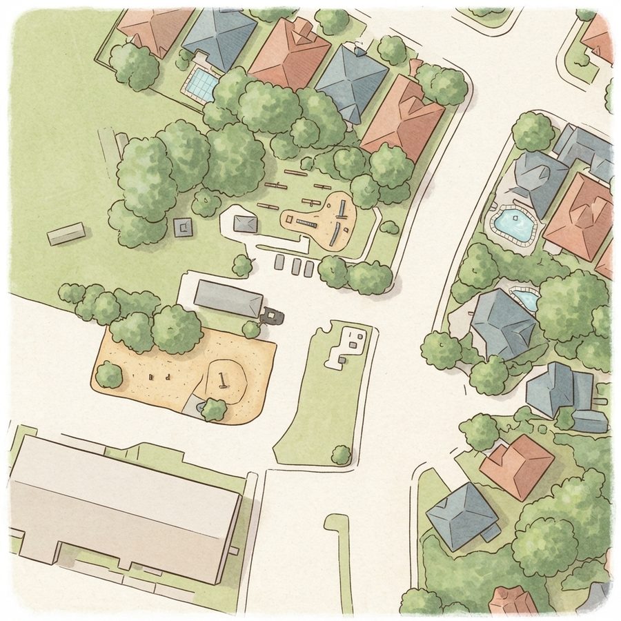 Illustrated map of Al Rich Park