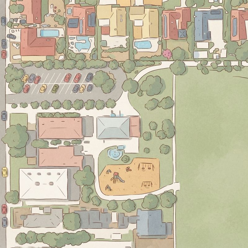 Illustrated map of Albert Van Zanten Park