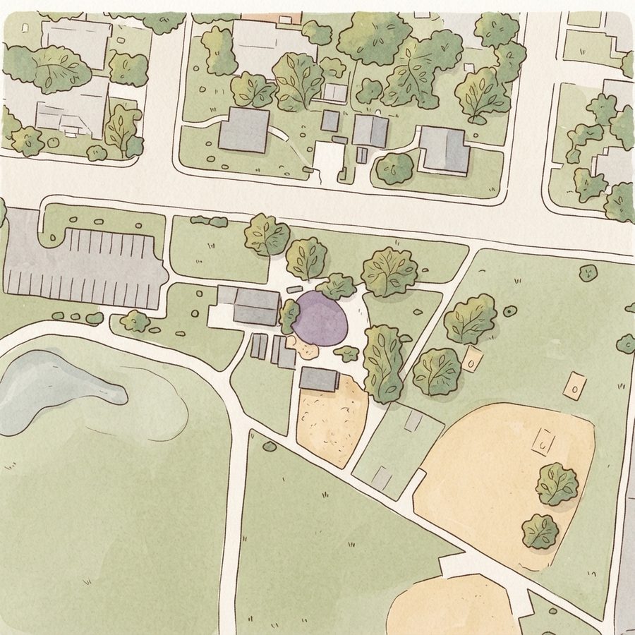 Illustrated map of Alderete Park