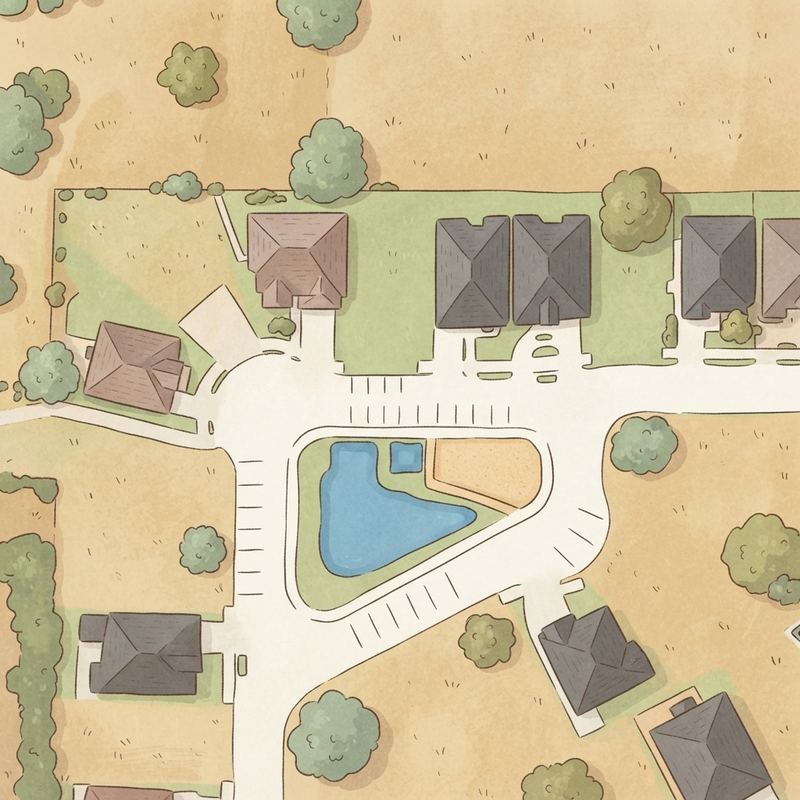 Illustrated map of Alhamra Valley Park