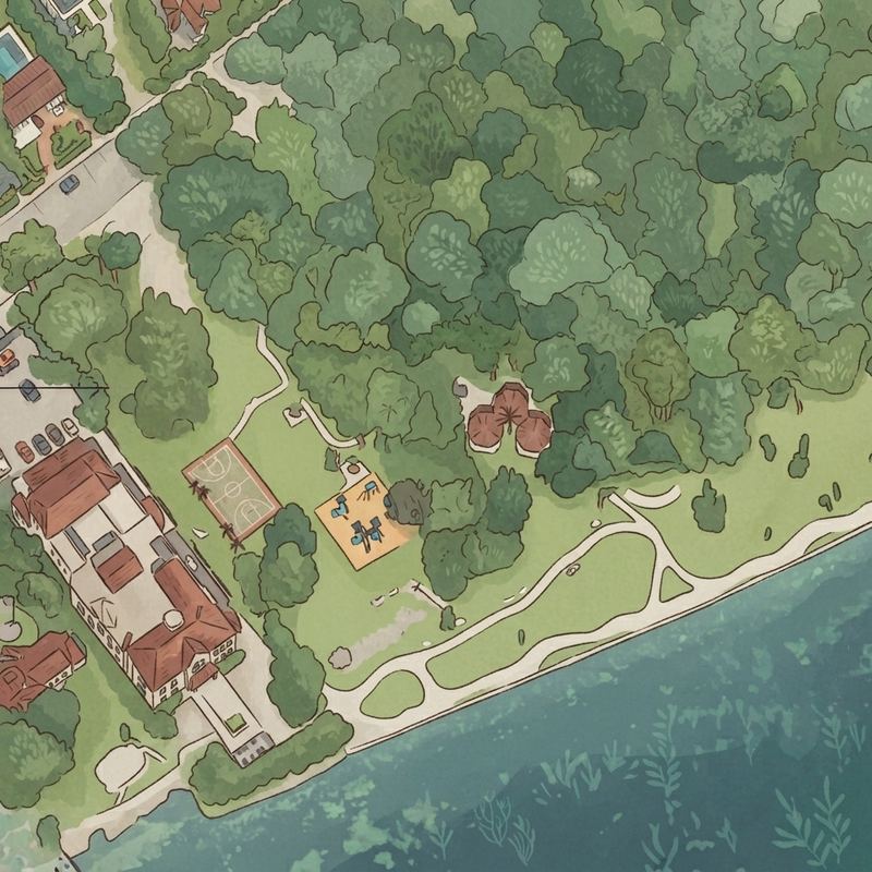 Illustrated map of Alice Wainwright Park