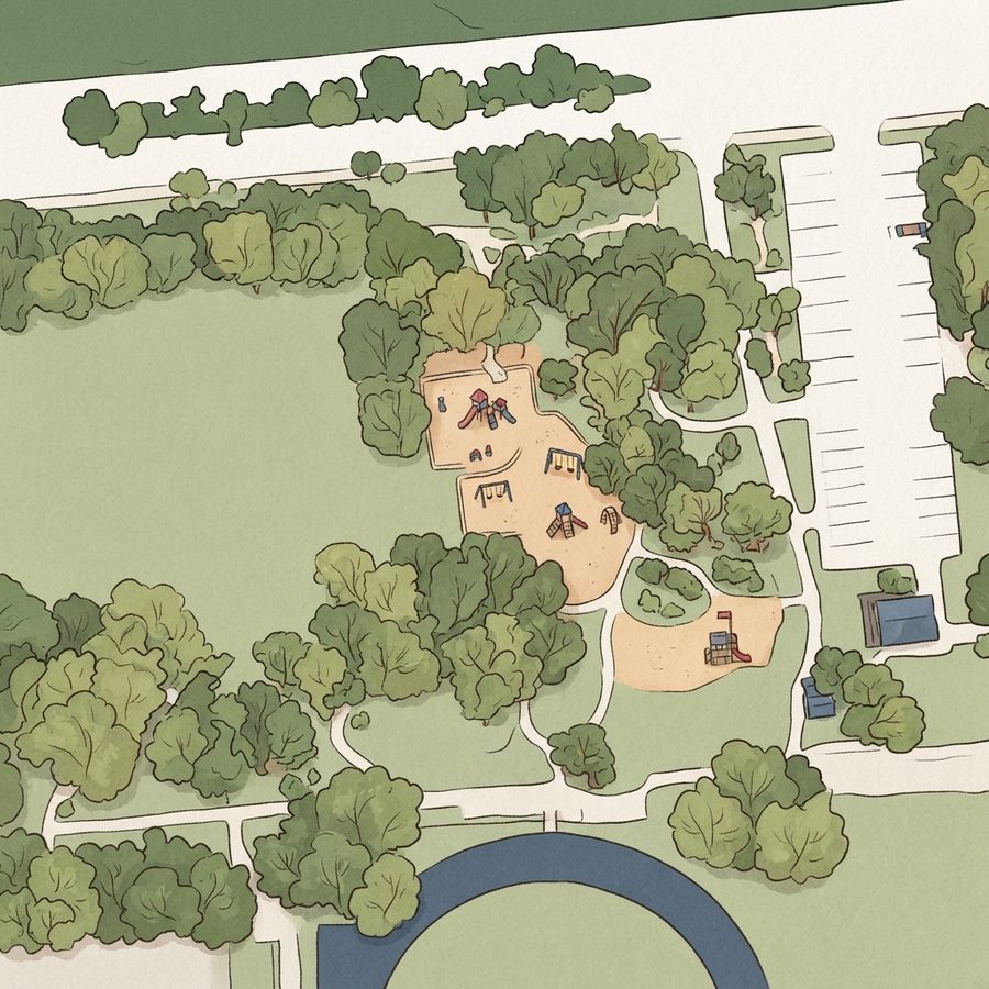 Illustrated map of Alief-Amity Park