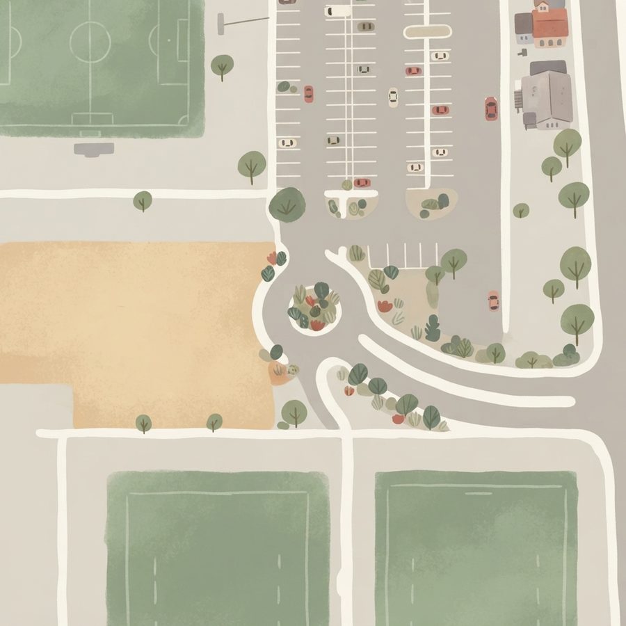 Illustrated map of All American Park