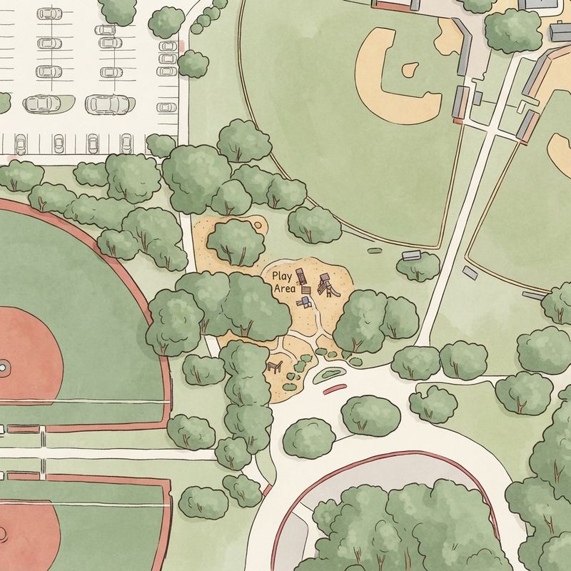 Illustrated map of Allen Station Park Playground