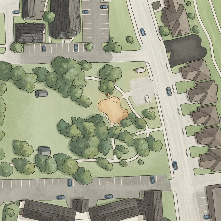 Illustrated map of Allenbrook Park