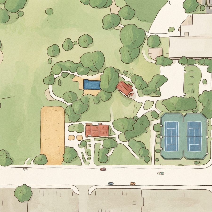 Illustrated map of Aloha Shores Park