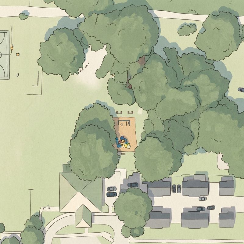Illustrated map of Alonzo Williams Park/Billie Dean Community Center
