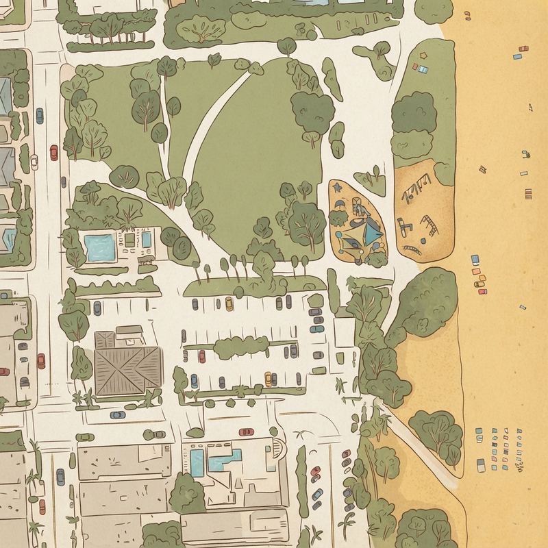 Illustrated map of Altos Del Mar Park