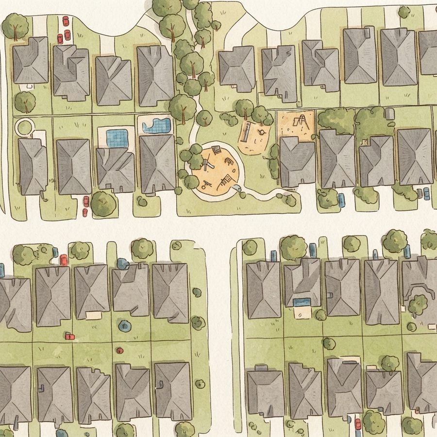 Illustrated map of Ambrosia Park