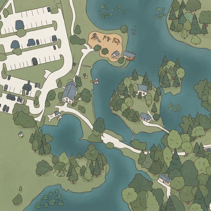 Illustrated map of Amelia Earhart Aquatic Park