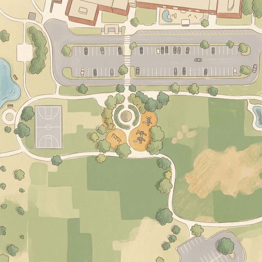 Illustrated map of Amherst Park