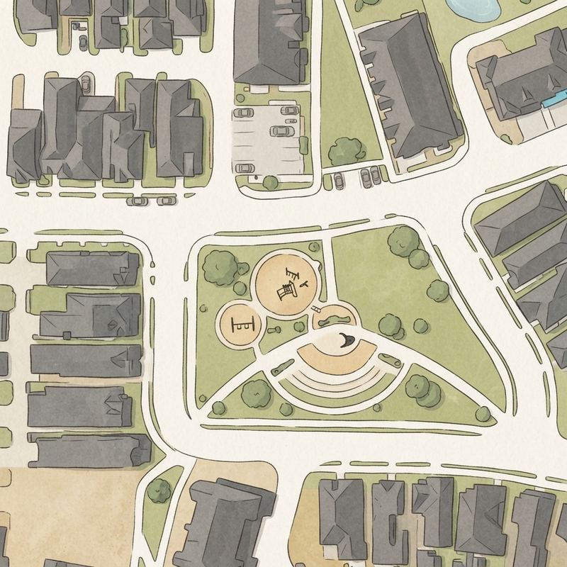 Illustrated map of Amphitheater Park